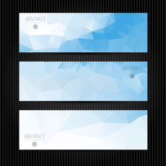 Fototapeta premium Blue banners set triangle abstract background