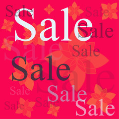 word sale written on a cheerful fuchsia background with flowers