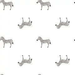 Keuken foto achterwand Meisjeskamer Vector naadloos patroon met zebra. Kan worden gebruikt voor babywinkel, winkel, markt, kindercentrum, kleuterschool. Leuke achtergrond om af te drukken op kleding voor jongens en meisjes, ontwerpbanner, behang, inpakpapier