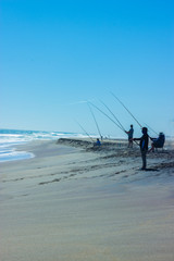Fisherman Fish in Namibian Desert 