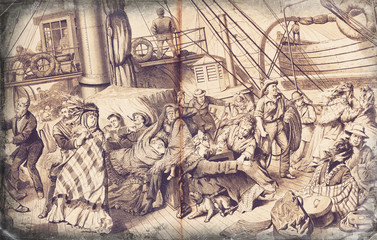 Living on deck of a sailing ship on the high seas - Illustration,  Germany, 1870-1879, 19th Century, 19th Century Style, Adventure © El Barocco