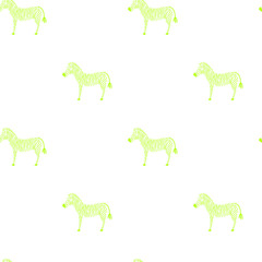 Vector seamless pattern with zebra of neon green color. Can be used for baby shop, store, market, kids centre, kindergarten. Cute background for print on clothes for boys and girls, design banner, wal
