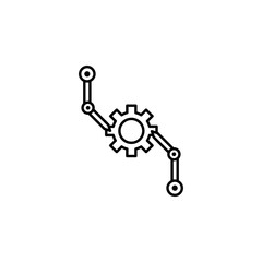 Robotics assembly outline icon. Signs and symbols can be used for web, logo, mobile app, UI, UX