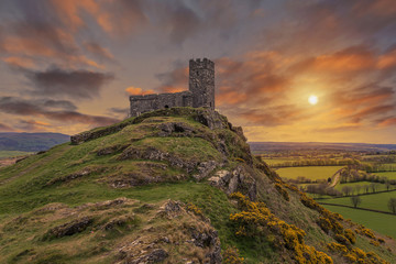 The Church of St Micheal de Rupe on Brentor, Dartmoor National Park, Devon England UK