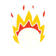 quirky hand drawn cartoon skull