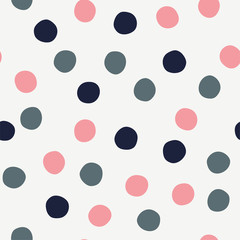 Seamless pattern with modern floral and abstract elements in fresh pastel colors. 