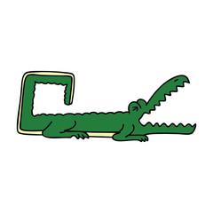 Obraz premium quirky hand drawn cartoon crocodile