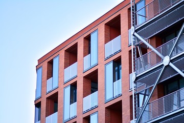 Modern condo building with huge windows