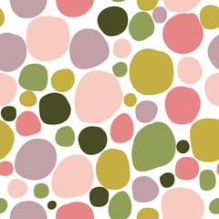 Seamless vector pattern of colorful geometric shapes on a white background