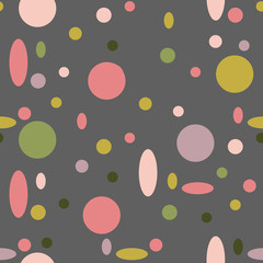 Seamless vector of multicolored geometric shapes on a dark background