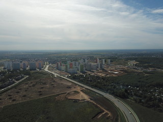Panorama copter Moscow sity view
