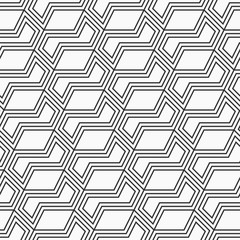  Vector monochrome seamless pattern. Geometric lattice.