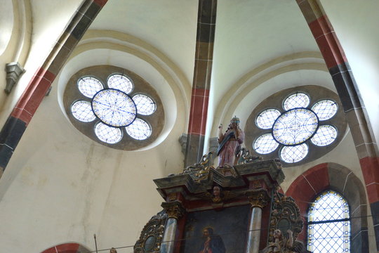 Inside the church of Carta medieval cistercian monastery near Sibiu, Transilvania