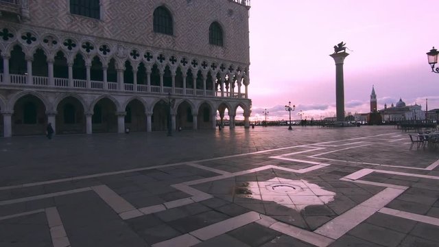 San Marco Basilica in Venice Italy at sunrise. Filmed with a GoPro Hero 6