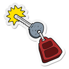 sticker of a cartoon key
