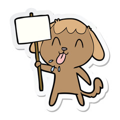 sticker of a cute cartoon dog