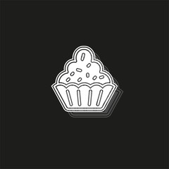Muffin - cupcake illustration, vector dessert - delicious sweet, bakery symbol