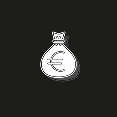 euro money bag illustration - vector euro symbol - money bag isolated