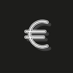 Euro sign icon, currency sign - money symbol, vector cash illustration