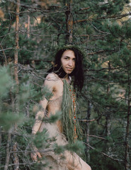 Fototapeta na wymiar woman in forest