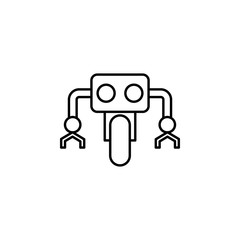Robotics wheel outline icon. Signs and symbols can be used for web, logo, mobile app, UI, UX
