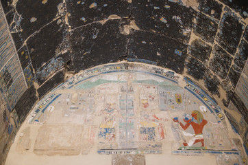 Drawings from the walls of Sanctuary of Mortuary Hatshepsut Temple, Luxor,