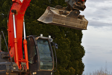 Koparka ladowarka na budowie © Vanderbeck