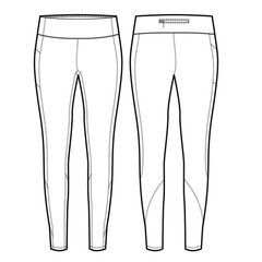 Ladies Full Length Legging Vector Template