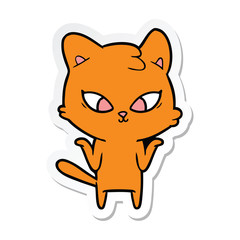 sticker of a cute cartoon cat