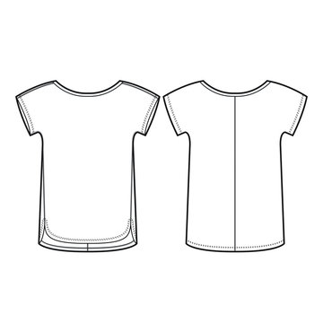 Ladies Dolman Sleeve Tee Vector Template