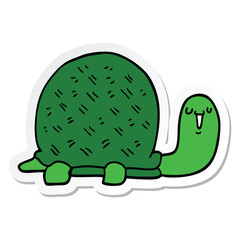 sticker of a cute cartoon turtle