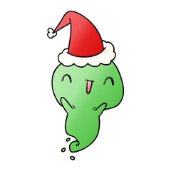 christmas gradient cartoon of kawaii ghost