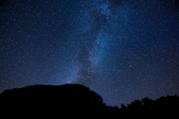 Fototapeta na wymiar Swiss Clear Night sky with Milky Way and stars 