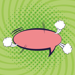 speech bubble with smoke pop art style