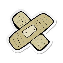 sticker of a cartoon plaster