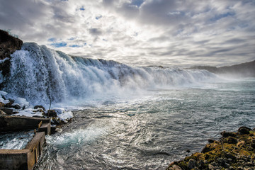waterfall in a salmon fishing river