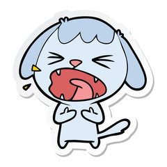 sticker of a cute cartoon dog