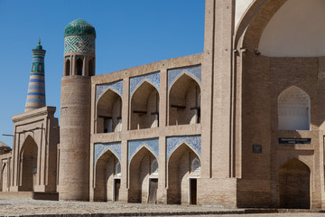 Fototapeta na wymiar Kalta Minor minaret in Khiva, Khorezm Region, Uzbekistan