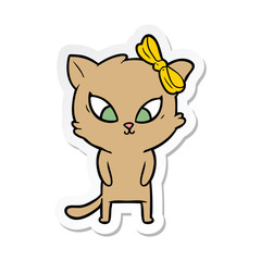 Obraz premium sticker of a cartoon cat