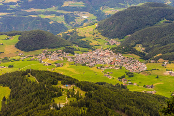 Alpe di Siusi, Seiser Alm with Sassolungo Langkofel Dolomite view of Kastelruth castelrotto