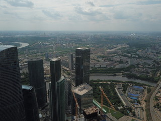 Fototapeta na wymiar Panorama copter sity view Moscow