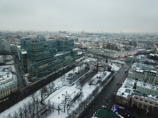 Copter sity view panorama Moscow