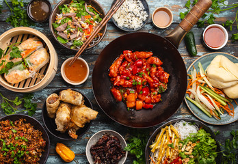 Assorted Chinese dishes