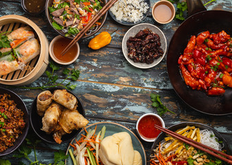Assorted Chinese dishes