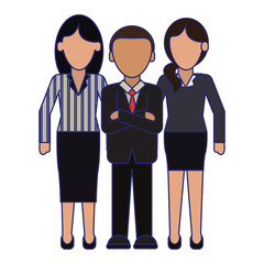 Executive business teamwork blue lines faceless