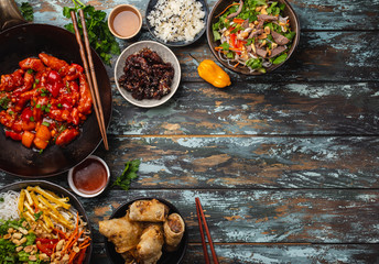Assorted Chinese dishes