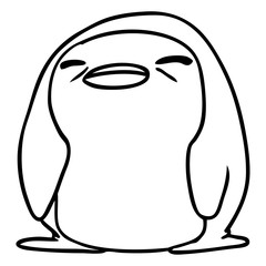 line drawing kawaii of a cute penguin