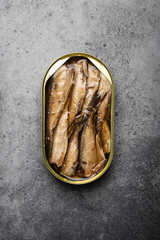 Canned fish in a tin