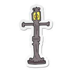 sticker of a cartoon street lamp