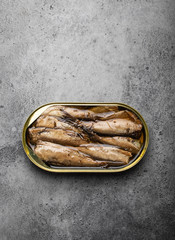 Canned fish in a tin